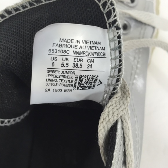 Men Converse Chuck Taylor All Star Silver Size 6 - Picture 4 of 8